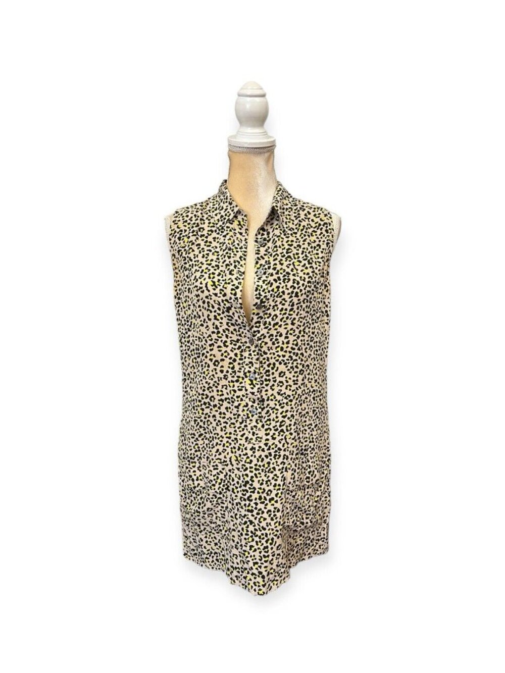 Equipment Femme Lucida Silk Leopard Print Dress Size S Small Brown